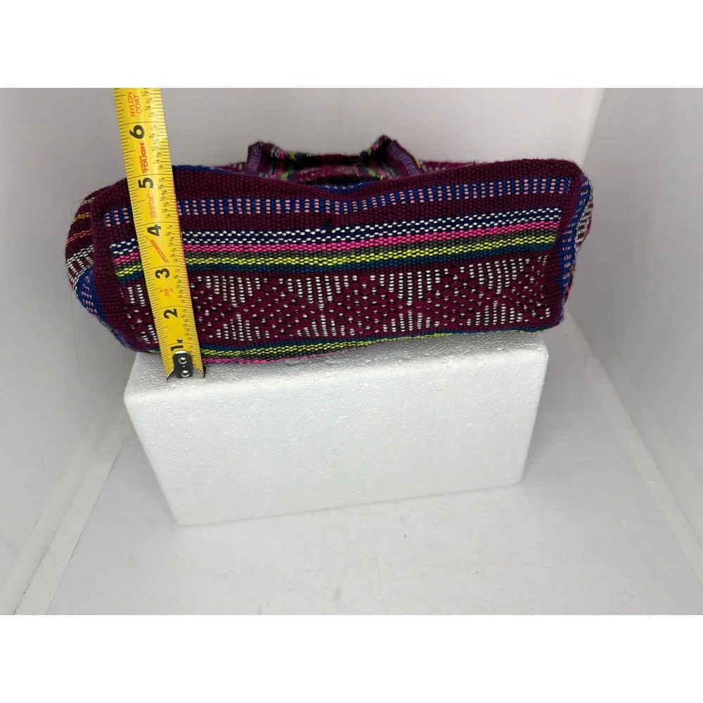 Artesanias Pinzon Woven Backpack Multi Color Striped Boho Bag Made in Mexico